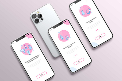 Beauty product Onboarding - ux ui. adobexd design illustration mobile ui ux