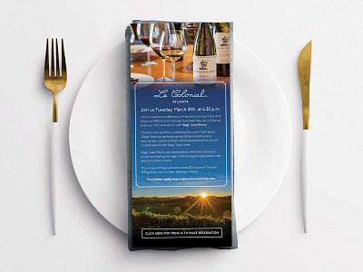 Le Colonial Menu Insert