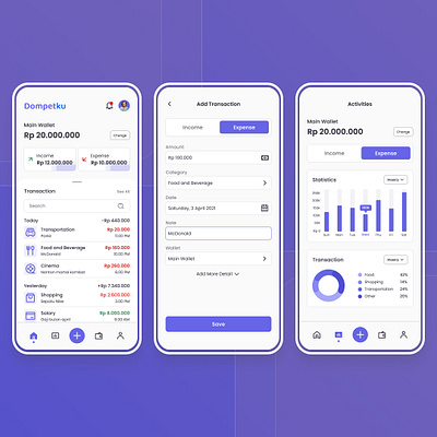 Dompetku - Wallet App app mobile app money app ui ux