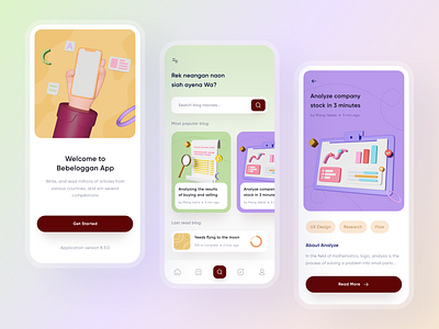 Blog App - UI Design 3d branding clean design daily design graphic design illustration ui ui design uiux ux