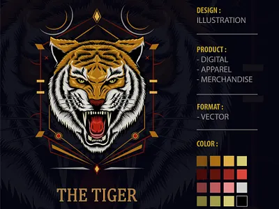 Tiger Roar angry animal apparel design carnivor dark art illustration preadtor roar tiger tshirtdesign vector