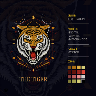 Tiger Roar angry animal apparel design carnivor dark art illustration preadtor roar tiger tshirtdesign vector