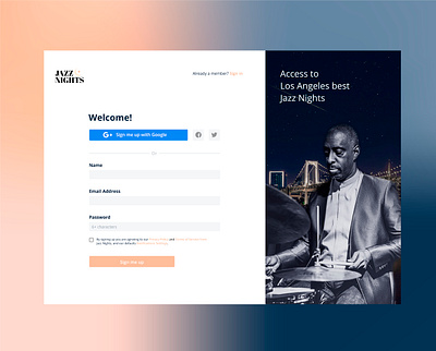 Daily UI #001 - Sign up button dailyui figma interface jazz modal pink signup