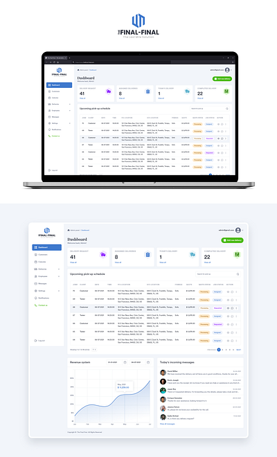 SaaS logistics CRM dashboard design app design branding design logistics mockups springboard uiux web app design website