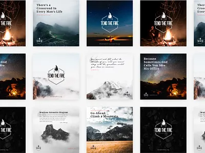 Tend the Fire Promo Graphics branding christian design logo men ministry mountain mountains non profit outdoor