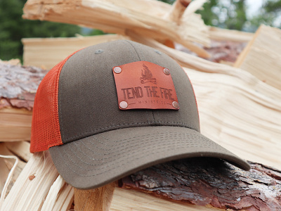 Tend the Fire Swag Hat badge logo branding christian design hat logo men ministry non profit swag