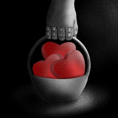 Love Saves Illustration art artwork black and white digital digital art digital artist digital artwork grainy illustration philosophy procreate procreate app procreate artist textured