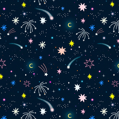 Good 💫 night cosmic cosmos illustration illustration art illustrator kids illustration motif night sky pattern pattern designer space stars surface design surface pattern