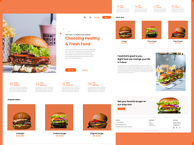 Burger Shop Landing Page burger food landing page orange ui uidesign web design website