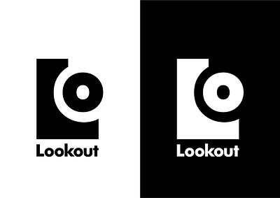 Lookout - B/W version of the monogram design graphic design icon logo vector