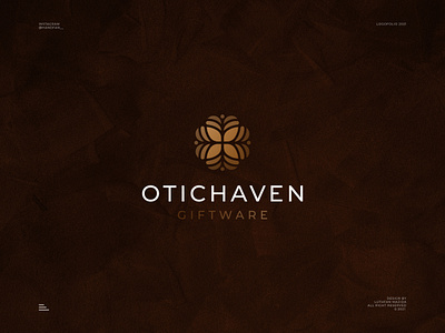 Otichaven Giftware Logo 3d beautiful logo beauty branding cosmetic design flower logo gold graphic design haven heart logo logo love luxury minimal