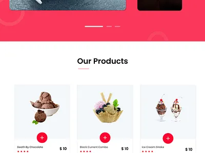 ICE CREAM WEBSITE branding ui