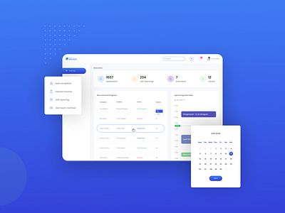 Recruitment web application UI. app dashboard design recruitment ui ux supply