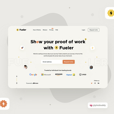 Fueler UI Design ⚡️ behance clean design creative creative platform creativity design designer light mode minimalism product design social platform ui ui desi uidesign uiux ux research uxdesign webdesign