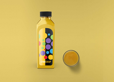 Juice Bottle Label Mockup branding design illustration vector