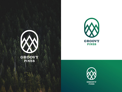 Groovy Pines brand design brand identity branding concept design flat graphic design hill logo logo logo design logo mark minimal logo minimalist logo modern logo travel tree logo vector