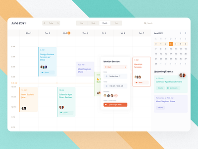 Calendar App Concept app calendar clean date design design system event minimal task to do ux web