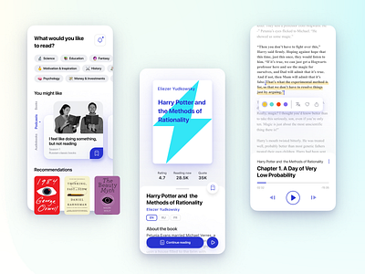 Reading app application book daily ui dark dark mode design ebook education mobile podcast reading ui ux