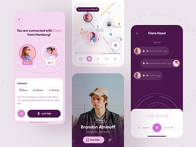 Friendzy: Make Friends with Strangers - Mobile App app best friend app clean design friendly app friends app make friends meet new people minimal mobile app design mobile ui social app social networking ui ui design user interface ux ux ui