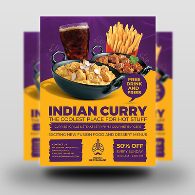 Indian Restaurant Flyer Template Vol.3 cafe coffee shop curry design flyer food food menu hot india indian leaflet poster restaurant spicy