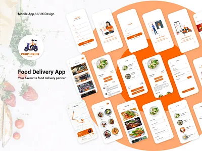 Drop N Dine - Food Delivery Mobile App androidui app delivery app design food food delivery app ios ios app mobile app mobile ui online food delivery app ui ui ux design uidesign ux ux study