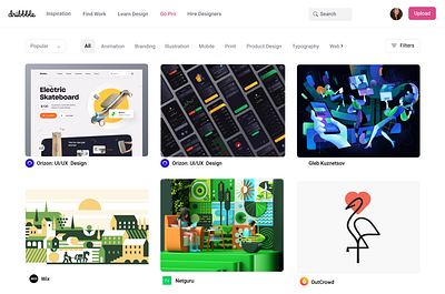 Dribbble Redesign