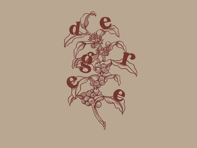 Leaf and beans coffee artwork design illustration outline