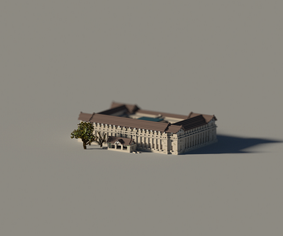 Public Building | Tokyo National Museum 3d architecture building design illustration museum space voxel