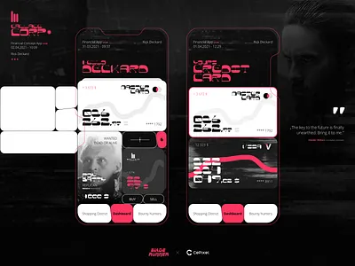 BladeRunner Financial APP app application banking cepixel concept dark dashboard design financial font mobile money movie ui ux