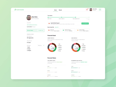 Seeds — Wireframes to UI Animation animation dashboard design draft finances fintech green economy green finances illustration seeds seeds investors sketch sketches startup startups ui ux wireframes z1