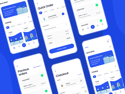 Aqua adress card category checkout deal design mobile app ordering payment story tabbar ui ux