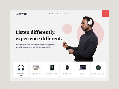 Ecommerce shop - landing Page clean color design ecommerce landing page figma headphone landing page smartdesign ui design web page website design website development