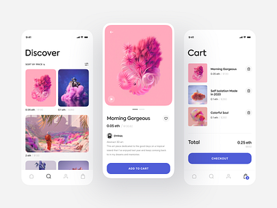 NFT App Concept app app design application art artwork concept concept design cryptoart design interface marketplace mobile mobile ui nft nftart store store design ui ui visual design ux