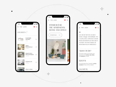 Interior studio website adaptive design interface interior minimalism mobile mobile version redesign studio