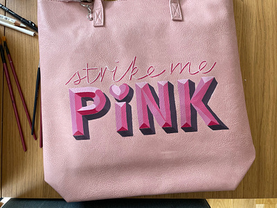 Strike me PINK (WIP) design handlettering handpainted lettering pink