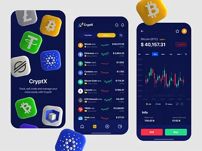 Crypto Trading App app app design bitcoin blockchain clean coins convrtx creative crypto crypto currency design exchange app ios market payments screens trading ui ui design wallet