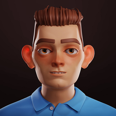 Self portrait 3d blender illustration