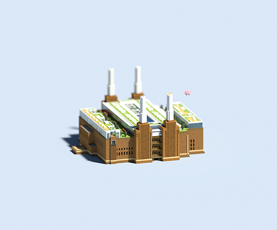 Public Building | Battersea Power Station 3d architecture building design illustration museum space voxel