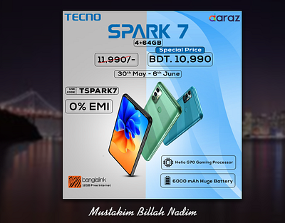 Product Design - Tecno Spark 7 ad advertisment branding design graphic design productdesign