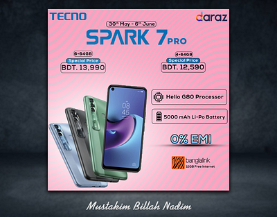 Product Design - Tecno Spark 7 Pro ad advertisment branding design graphic design productdesign