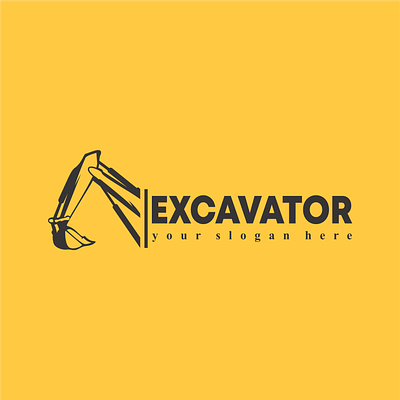 Excavator logo branding contruction design excavator flat graphic design illustration illustrator logo vector