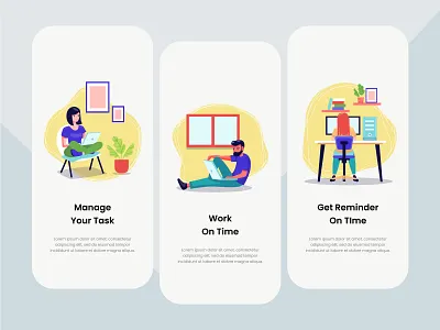 Task Management App: onboarding Screens app design app development app onboarding clean color design figma management onboarding mobile app mobile screens onboarding onboarding screens reminder app screens smartdesign task management task reminder ui