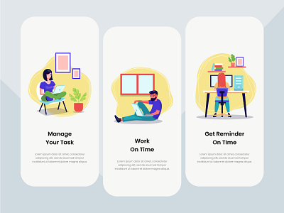 Task Management App: onboarding Screens app design app development app onboarding clean color design figma management onboarding mobile app mobile screens onboarding onboarding screens reminder app screens smartdesign task management task reminder ui