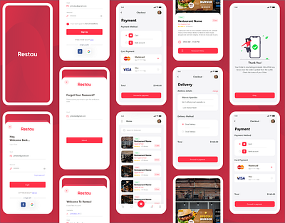 Restau Mobile App UI Kit adobe xd android ui figma food food app food app design food app ui ios ui mobile ui kit new trends restaurant restaurant app ui design ui kit ui trends uiux ux design ux trends