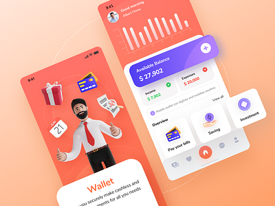 App wallet. app branding clean design icon illustration logo minimal mobile ui