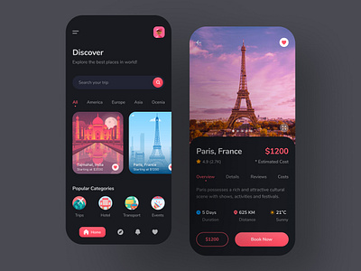 Travel App Design for Travel Agency, Traveler, Trip, Tour adventure app app design app designer booking explore flight booking hotel booking journey app mobile sights tour app tourism app travel agency travel app travelling trip app trip planner ui design