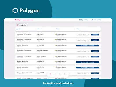 Interface desktop - Back-office back office back office backoffice branding design illustration logo uidesign ux ux ui