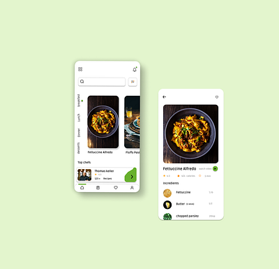 Recipe app app design recipe app ui ux