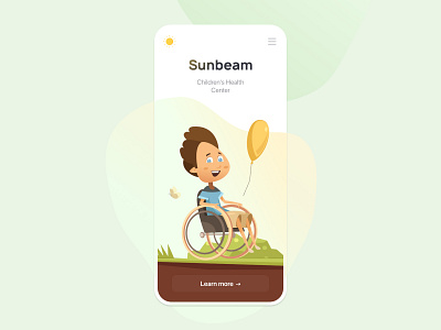 Children's Health Center design minimal ui ux
