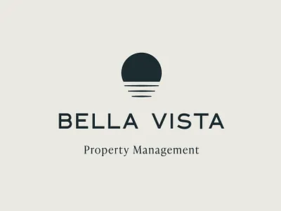 Bella Vista Property Management brand branding graphic design illustrator logo design logos property management real estate sunset sunset logo